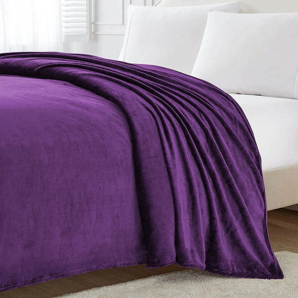 couverture violet douce velours moderne 100 polyester cachemire hiver 130x150cm fixations