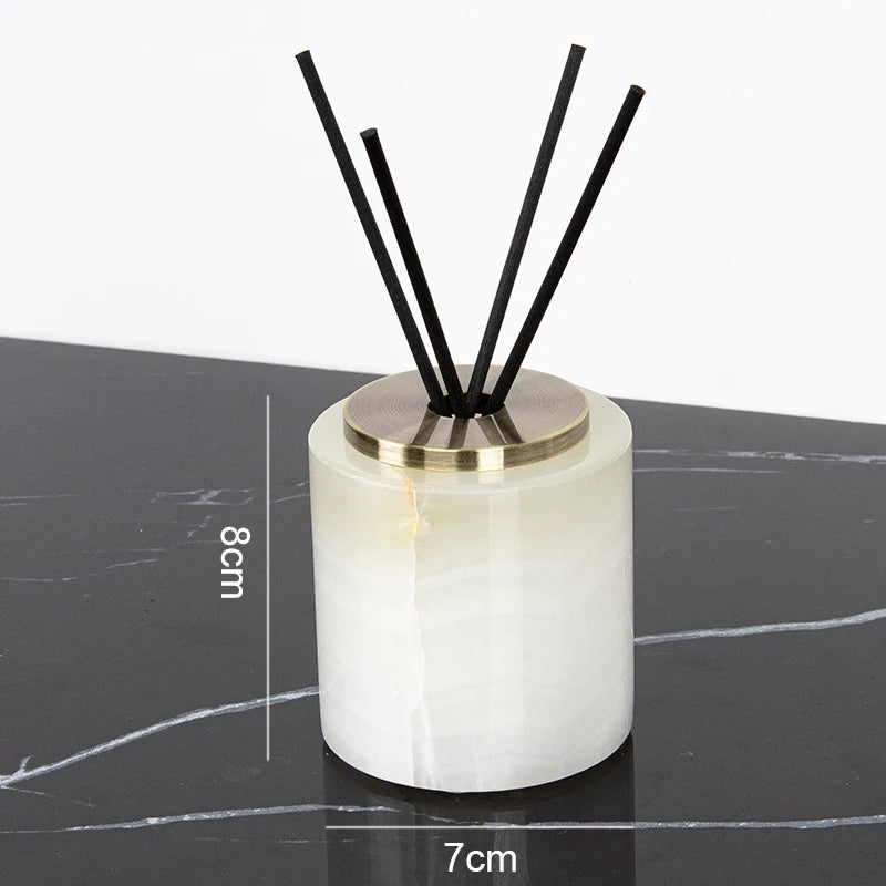 ensemble salle bain marbre onyx blanc distributeur savon porte brosse dents plateau luxe
