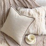 housse coussin carré motif léopard géométrique zigzag texture bouclée moderne polyester
