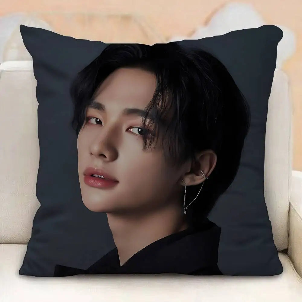 taies oreiller imprimées korean idol moderne blanc coussin polyester opaques étoiles idole housses décoration