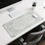 tapis souris blanc gris ornements floraux geometriques classique gaming accessoire polyester