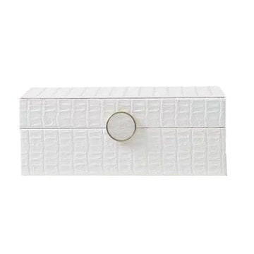 boîtes bijoux velours blanc croco moderne boutons dorés bois emballage bijoux transport ornement packaging