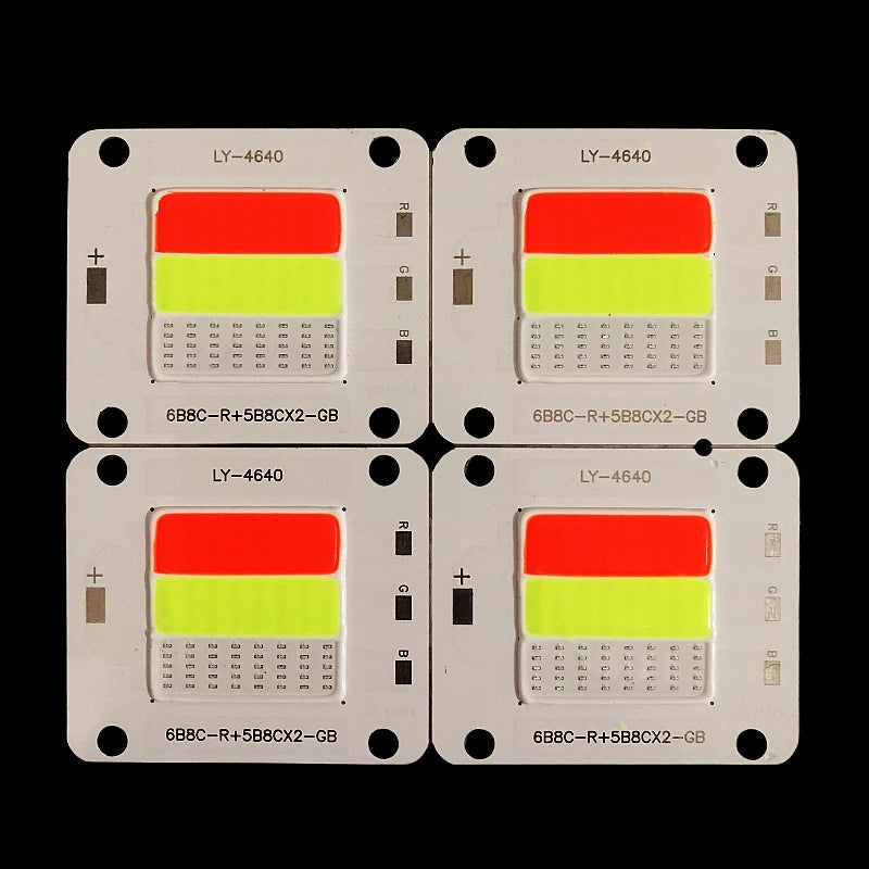 lampe led rgb rouge vert bleu blanc surface texturée industrielle intense fixations tréforées fils