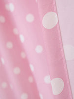 rideaux semi transparents pois roses fond rose tissu texturé moderne intérieur décoration féminine tringle