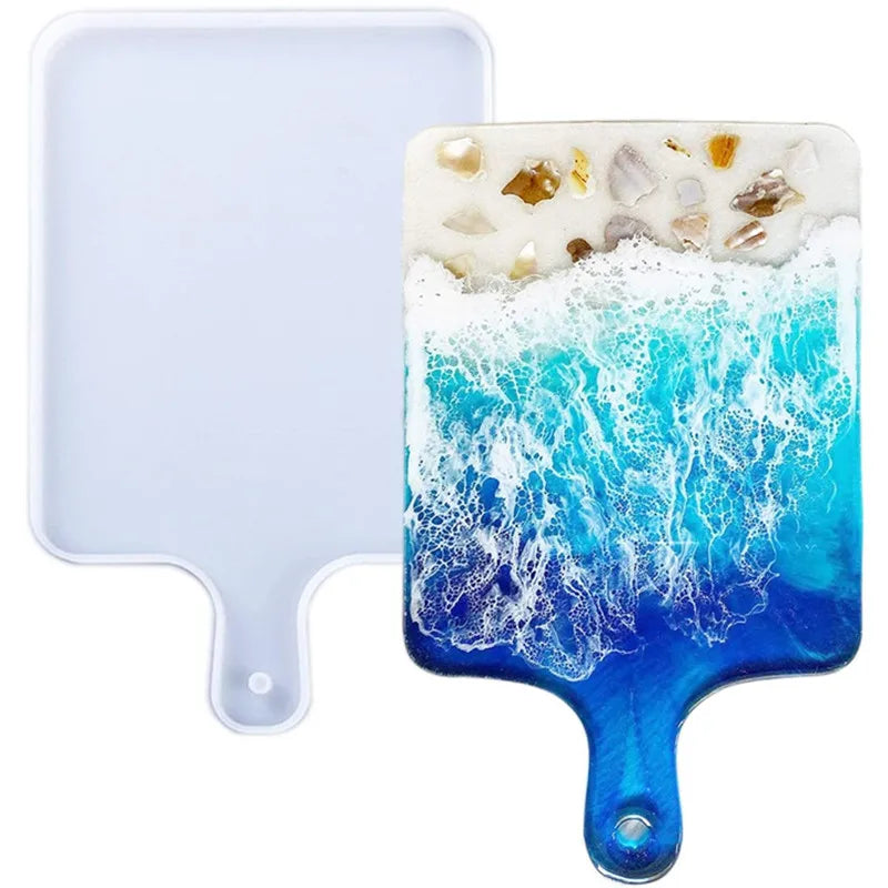 planche découper moderne bleu blanc sable ondulations abstraites élégante intérieur décoration sóng dừng