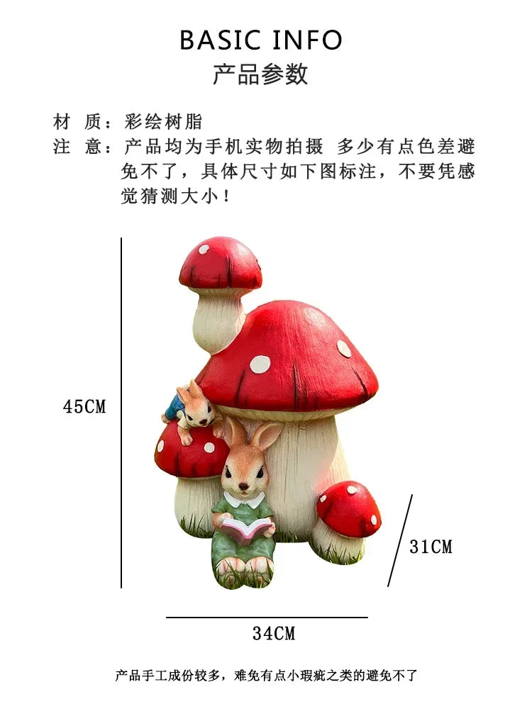 décoration extérieure figurine lapin bienvenue panneau fleurs coccinelle champêtre charmant résine