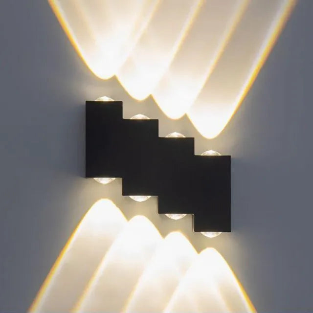 applique murale led noir géométrique contemporain éclairage mur fixé 90260v 60249 lumens chambre entrée