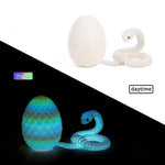 décoration intérieure serpent multicolore réaliste œuf inclusion 30 cm 8.5 cm