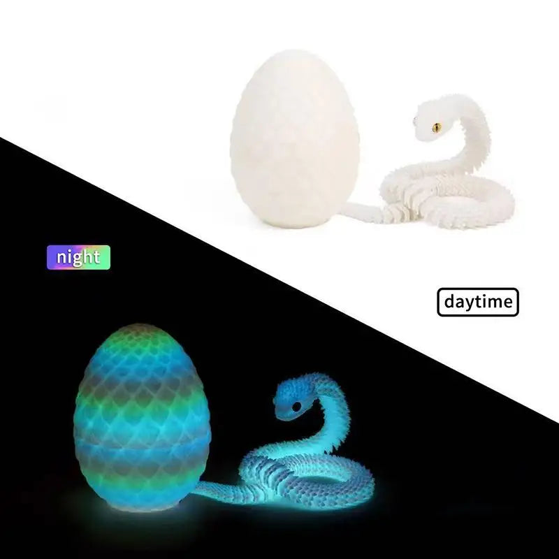 décoration intérieure serpent multicolore réaliste œuf inclusion 30 cm 8.5 cm
