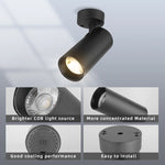 projecteur led pliable spot noir blanc moderne minimaliste fixations vis contrôles