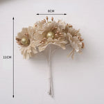couronne fleurs artificielles mariage romantique décoration intérieure dorées tissu dentelle beige gris argenté