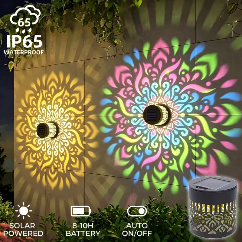 projecteur solaire extérieur led noir motif floral moderne étanche ip65 autonome vis decoration jardin