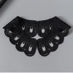 collier dentelle blanc noir ajouré classique élégant opaque accessoire mode tricot polyester coton