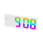 horloge numérique moderne rectangulaire noir blanc vert luminoise led snooze mode nuit