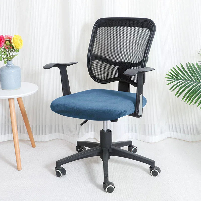 couvre chaise bleu marine velours doux moderne adhésif anti poussière lavable elastic poly