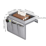 Sac rangement tissu géométrique gris adhésif accoudoir canapé moderne porte télécommande mouchoirs papier
