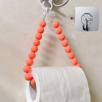 support rouleau papier toilette moderne rondes rose bleu clair blanc 46cm anneaux métalliques salle