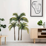 sticker mural palmiers tropicaux vert brun adhésif moderne décoration chambre opacité autoadhésif dimension 90cm