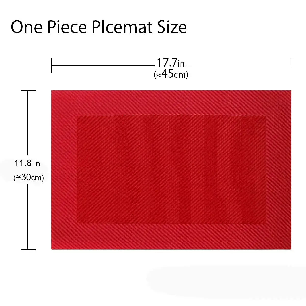 tapis table rouge moderne texture tissée durable respectueux environnement 30x45cm assiette tasse fourchette couteau
