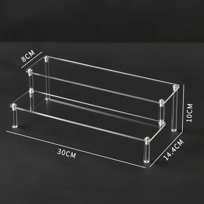 présentoir acrylique transparent moderne cupcake poupées parfum boîtes aveugles trapézoïdales étagère rangement multiple couches