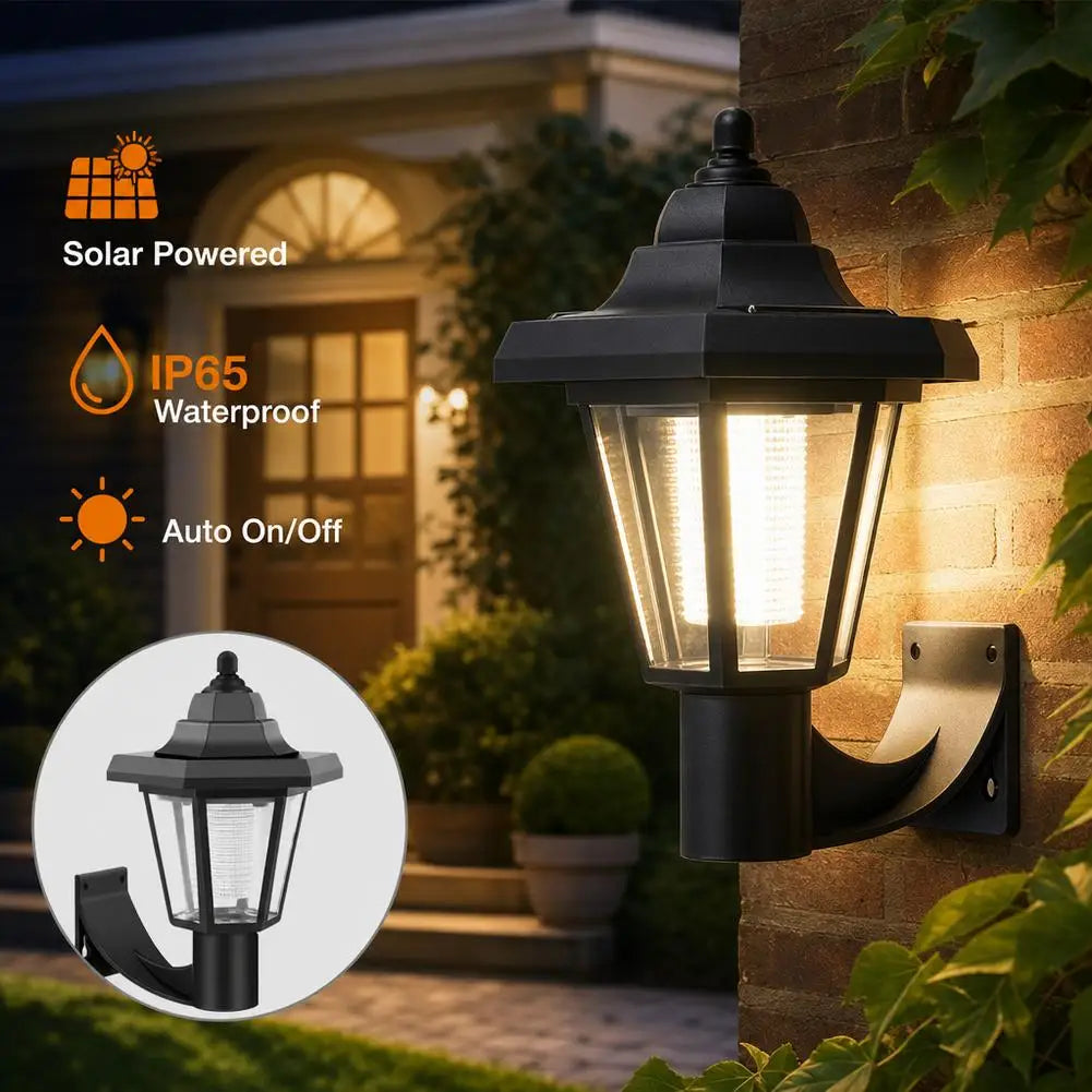 lampe murale solaire noir verre transparent classique bras articulé extérieure autonomie led flux lumineux