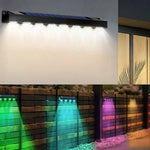 lampe solaire murale led rgb noir moderne adhésif 10 lumièresextérieurintérieur