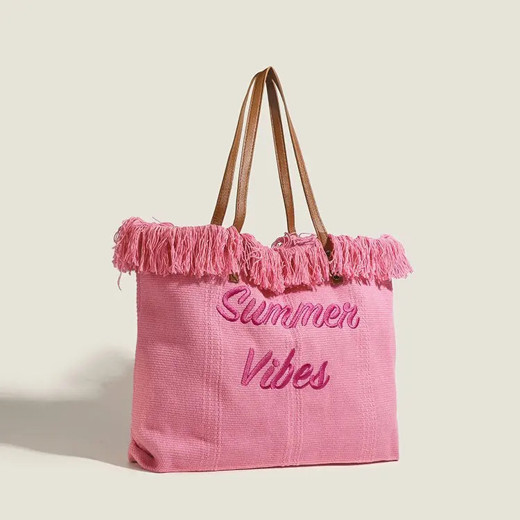 sac main femme toile tissée doux loquet couleur beige blanc noir rose été casual