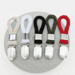 clips serviettes corde tressée acier inoxydable moderne beige blanc noir rouge vert olive