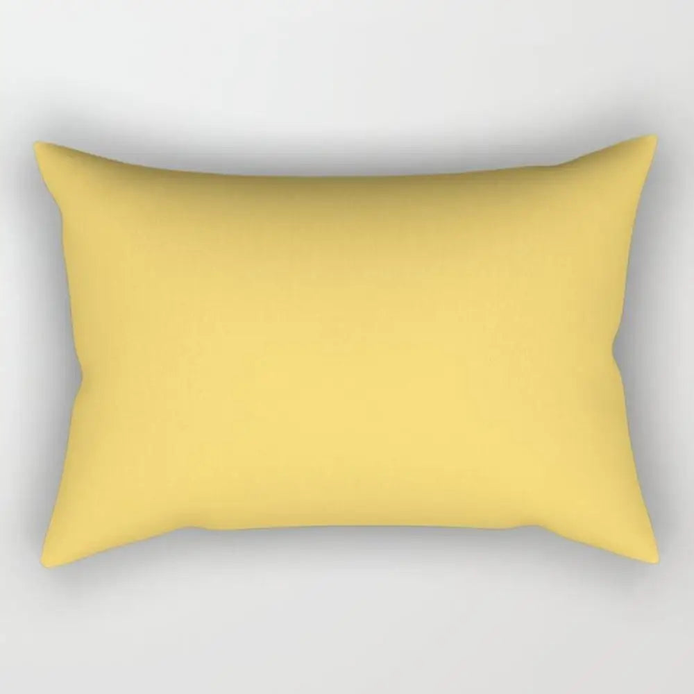 taie d'oreiller rectangulaire jaune clair motif géométrique moderne housse coussin canapé coton 30x50cm