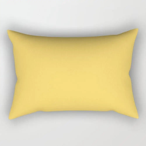 taie d'oreiller rectangulaire jaune clair motif géométrique moderne housse coussin canapé coton 30x50cm
