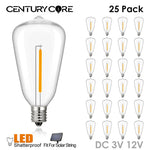 ampoule led filamente doré transparente vintage e12 25000h 249lm 360° 1w 12v