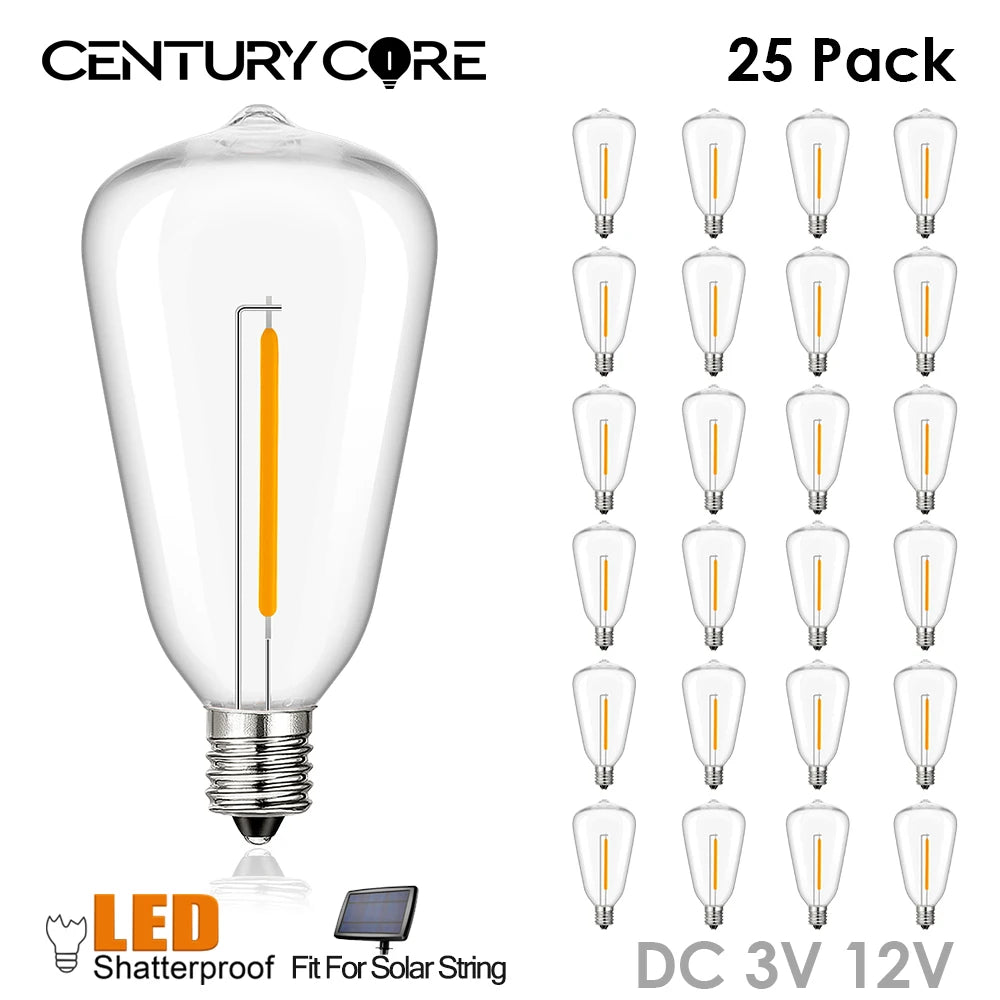 ampoule led filamente doré transparente vintage e12 25000h 249lm 360° 1w 12v