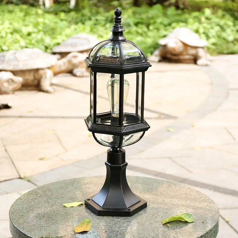 lampe sol noir transparent classique extérieure ip65 led 42cm haute qualité fixations