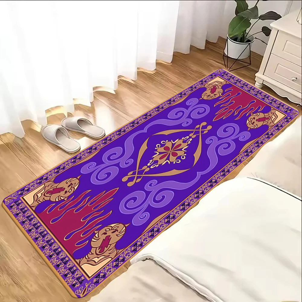 tapis violet floral moderne antidérapant polypropylène intérieur extérieur 40x120cm 40x60cm 50x160cm 50x80cm 60x180cm 60x90cm