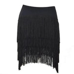 franges dentelle polyester jupe danse latine decoration partie moderne rouge noir vert bleu violet