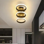 plafonnier led moderne noir rond géométrique acier poli minimalisteintérieur chambre salon