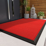 tapis sol extérieur entrée imperméable antidérapant hexagonal moderne noir bordure gris