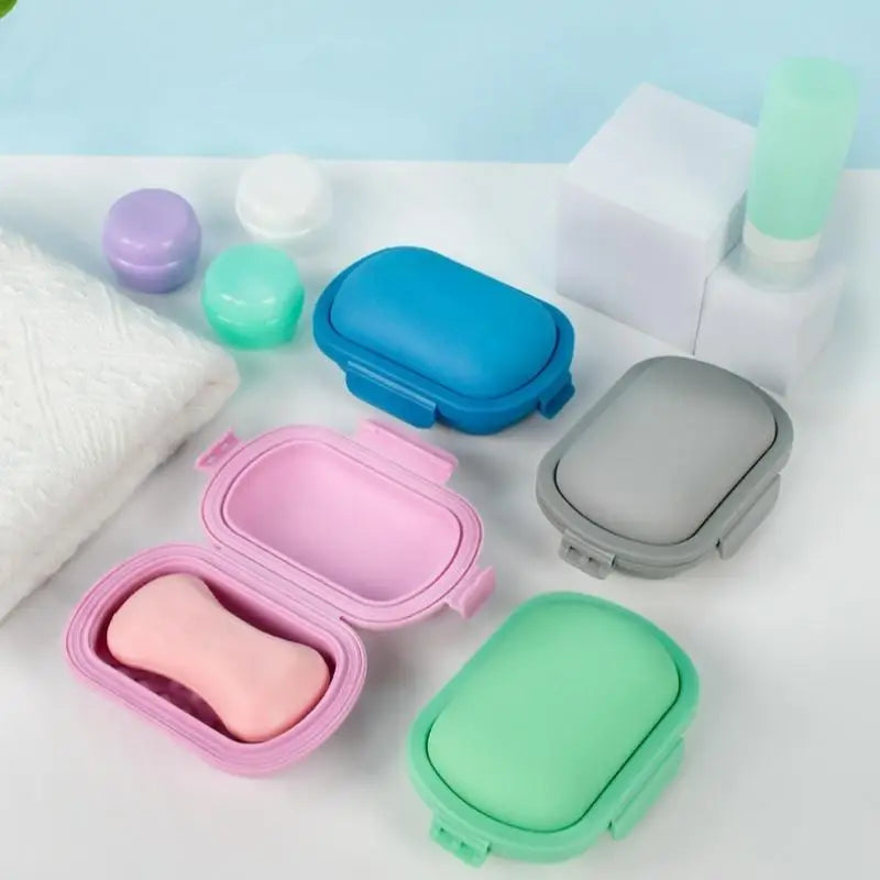 boîte savon pliable moderne bleu vert rose gris mat anti fuite voyage