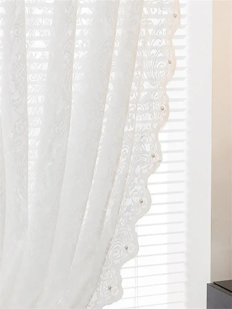 rideau blanc brodé floral transparent classique décoratives 100 polyester salon chambre