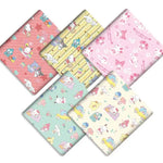 tissu coton imprimé dessins animés kawaii rose vert jaune blanc protège cahier rideau robe
