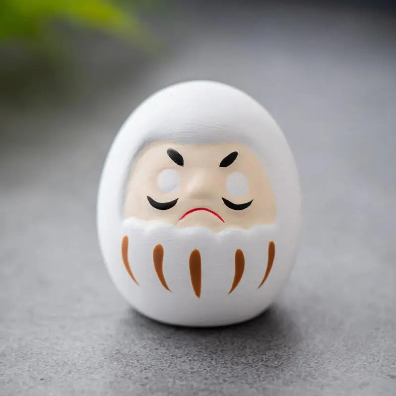 statuette japonaise daruma orange rouge noir vert violet rose blanche bonheur traditionnelle maison