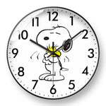 horloge murale snoopy dessin animé noir blanc moderne fixations murs quartz