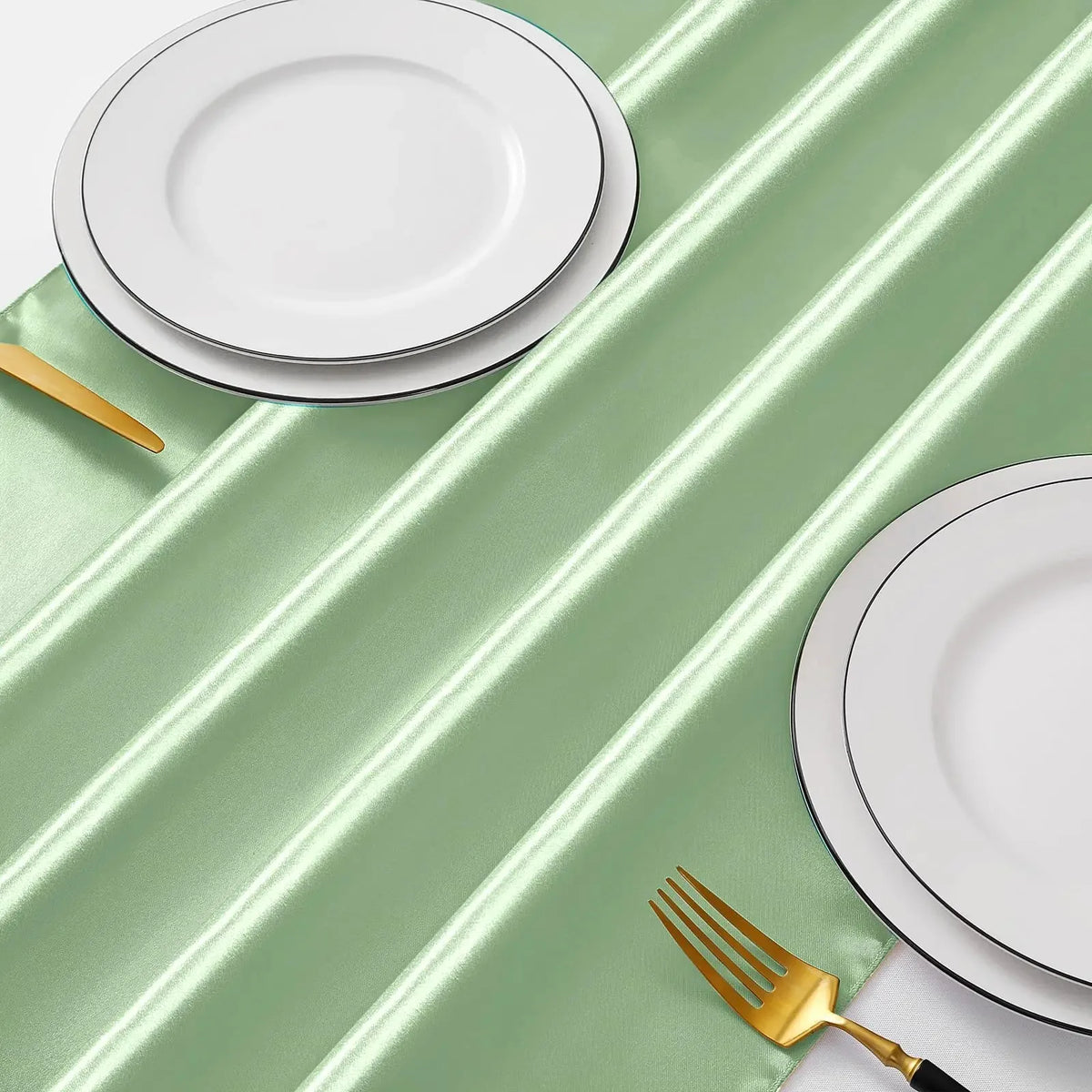 tableau table uni classique vert clair printemps été automne mariage nouveau an pièces blanc