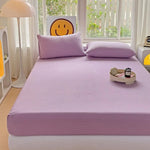 drap plat coton lavé uni moderne lit double grande taille confort doux maison