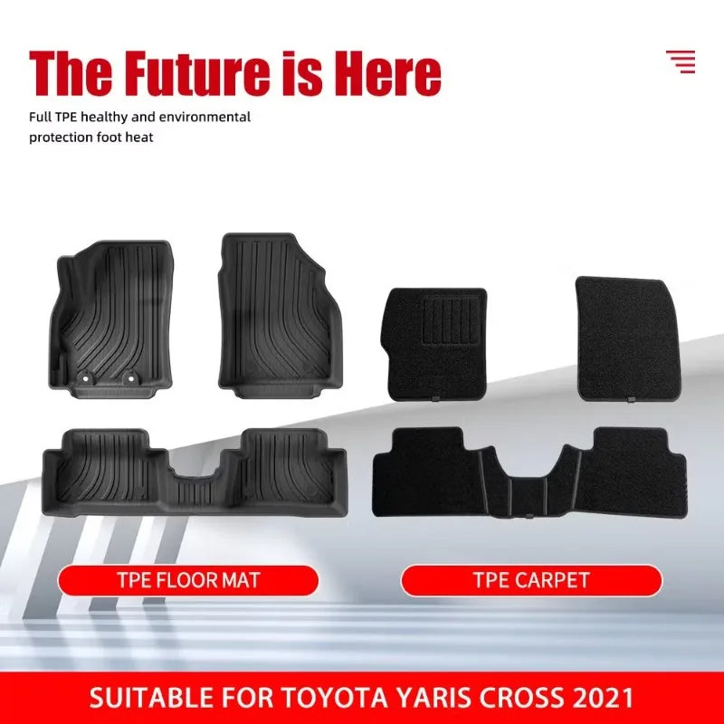 tapis sol voiture noir rayures horizontales moderne tpe imperméable facile nettoyage toutes saisons