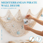 décoration murale filet pêche coquillages marin clips tassel étoiles mer hippocampes chambre plage festive