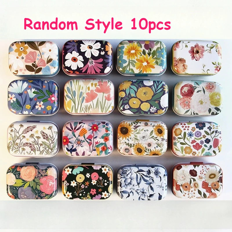 boîtes métal vintage fleur multicolores rangement bijoux emballage cadeau mariage respectueux environnement