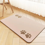 tapis absorbant imprimé empreintes animales gris moderne chiens rapide séchage