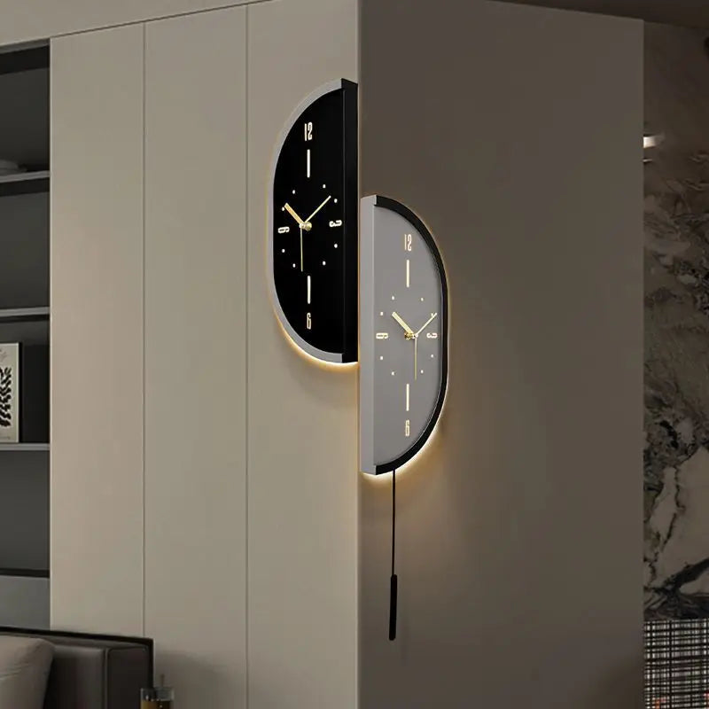 horloge murale moderne minimaliste aiguille quartz contemporain fixations murales salon silencieuse LED