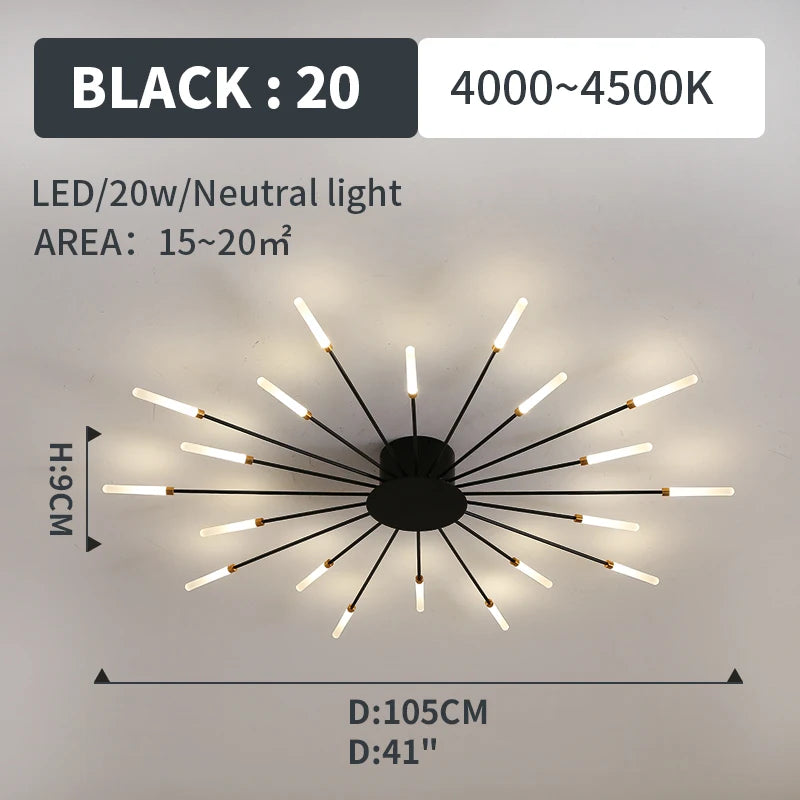 plafonnier moderne led or noir lumineux éclairage intérieur chambre salon enfants